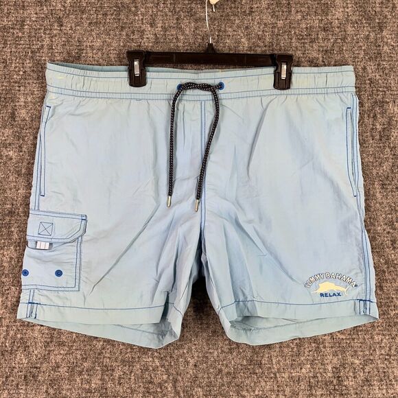 Tommy Bahama Swim Shorts Mens L Blue Relax Trunks Mesh Liner Bathing Suit - Picture 1 of 7